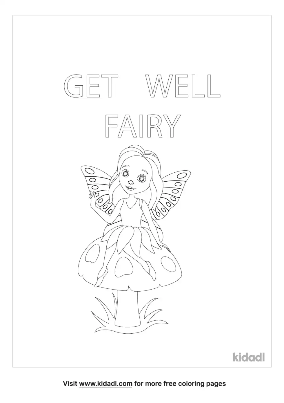 Get Well Fairy Coloring Page