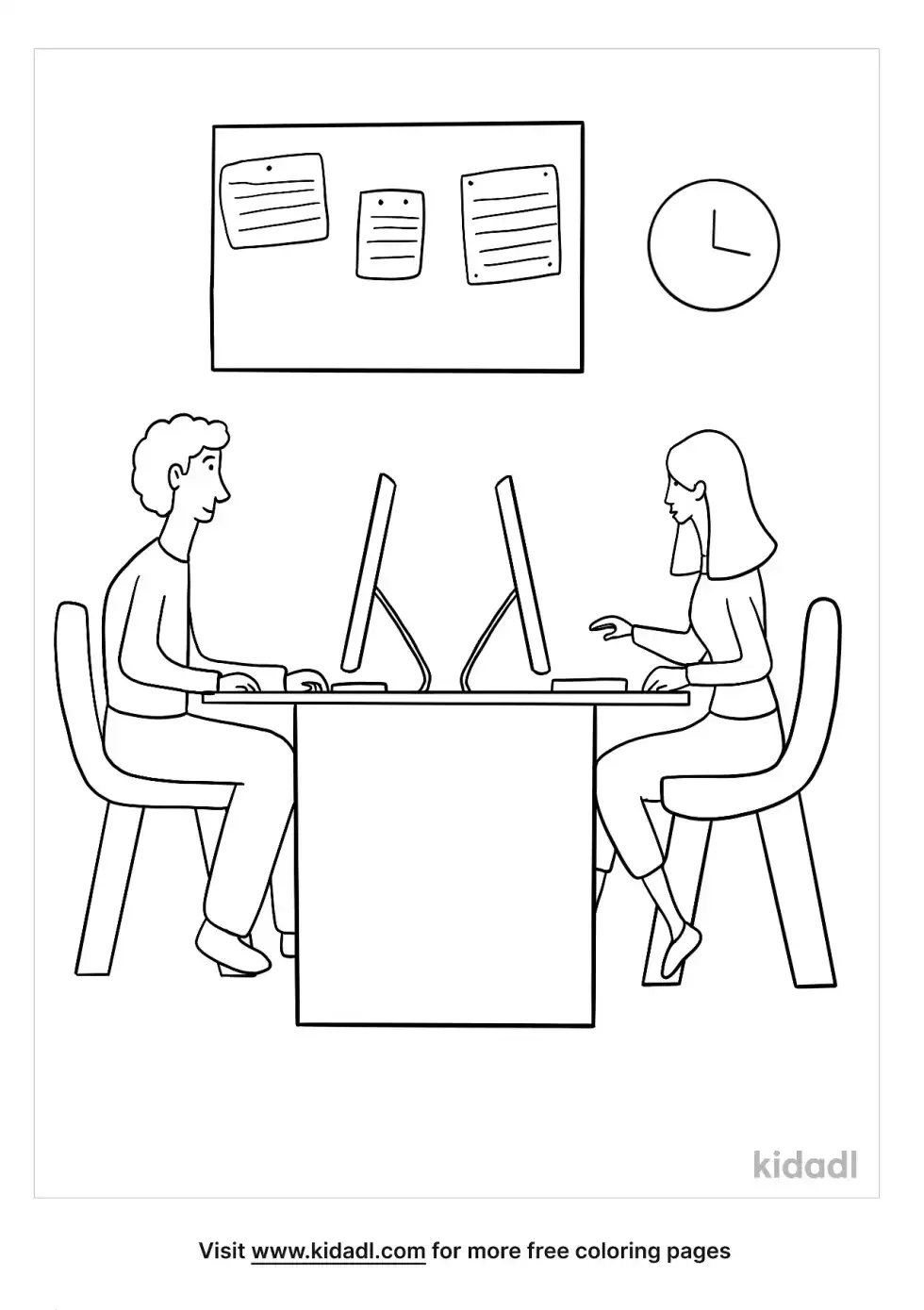 People Working Coloring Page