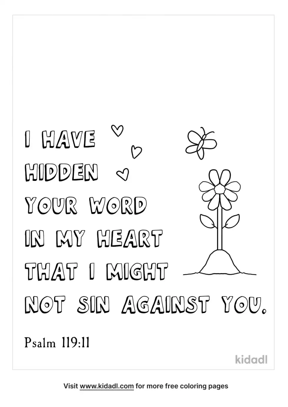 Psalm 119:11 Coloring Page