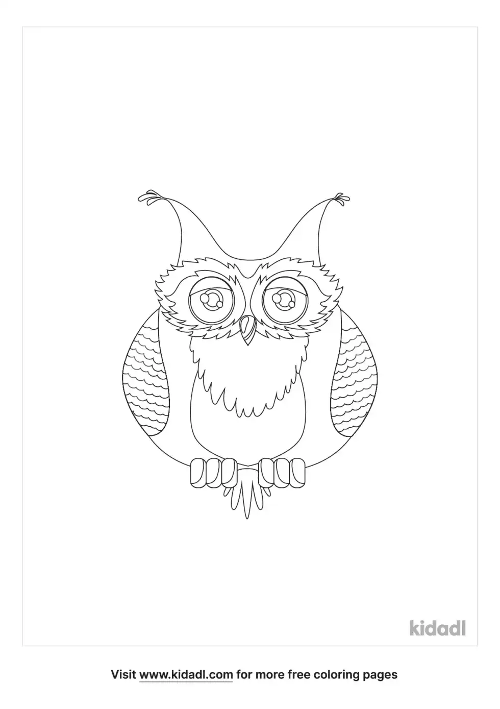 Long Eared Owl Coloring Page