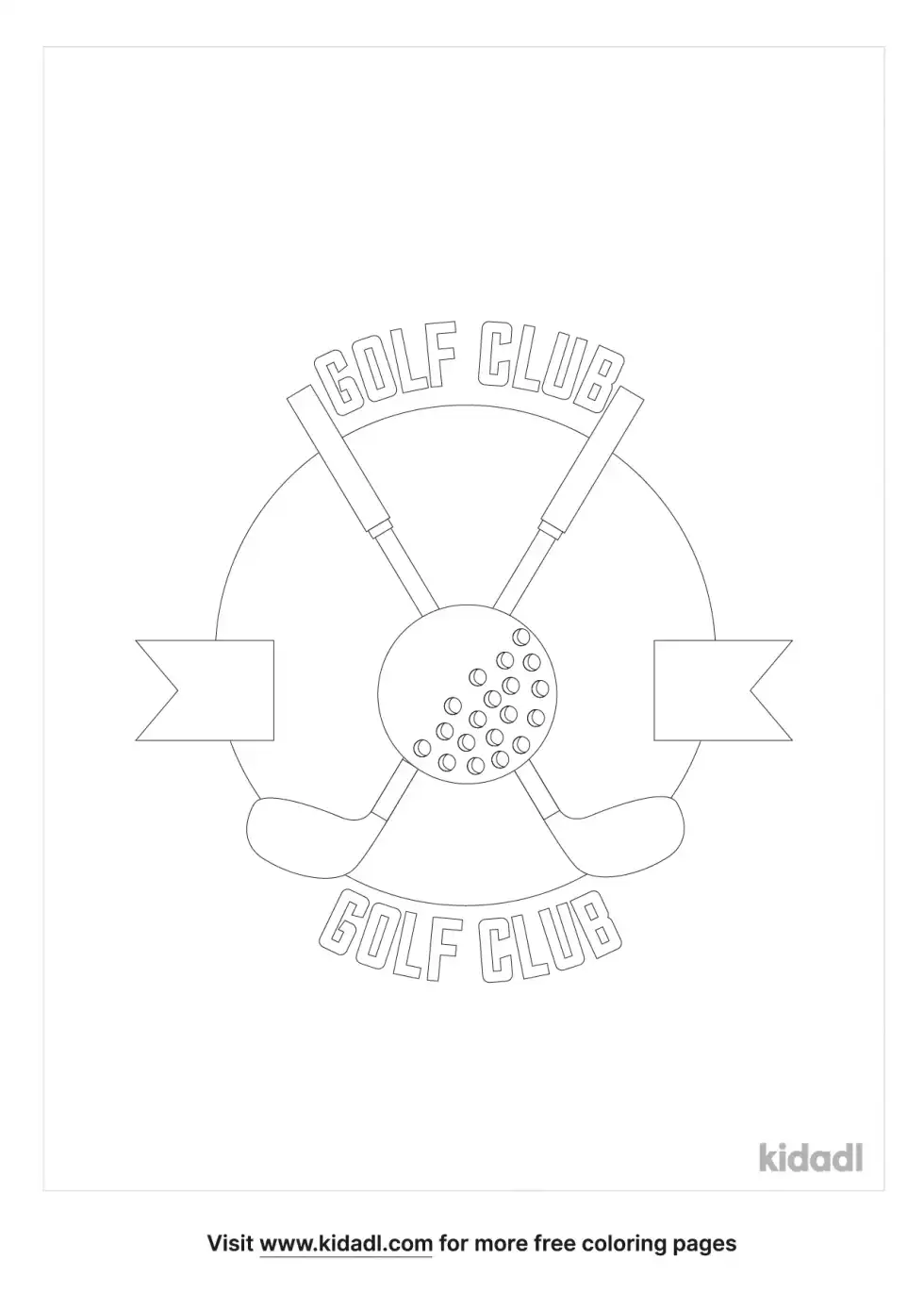 Golf Clubs Crossing Coloring Page