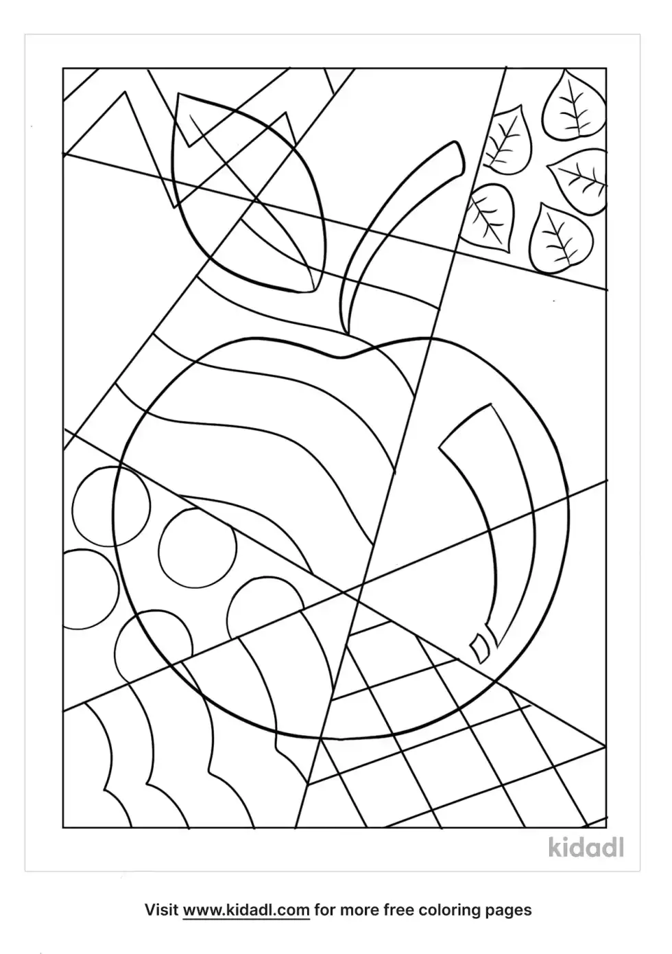 Pop Art Apple Coloring Page