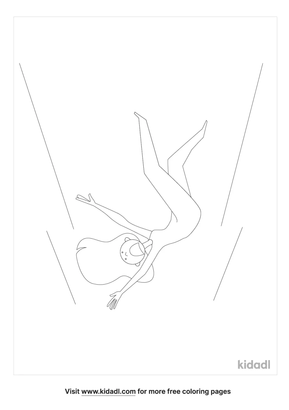 Alice Falling Down The Rabbit Hole Silhouette Coloring Page