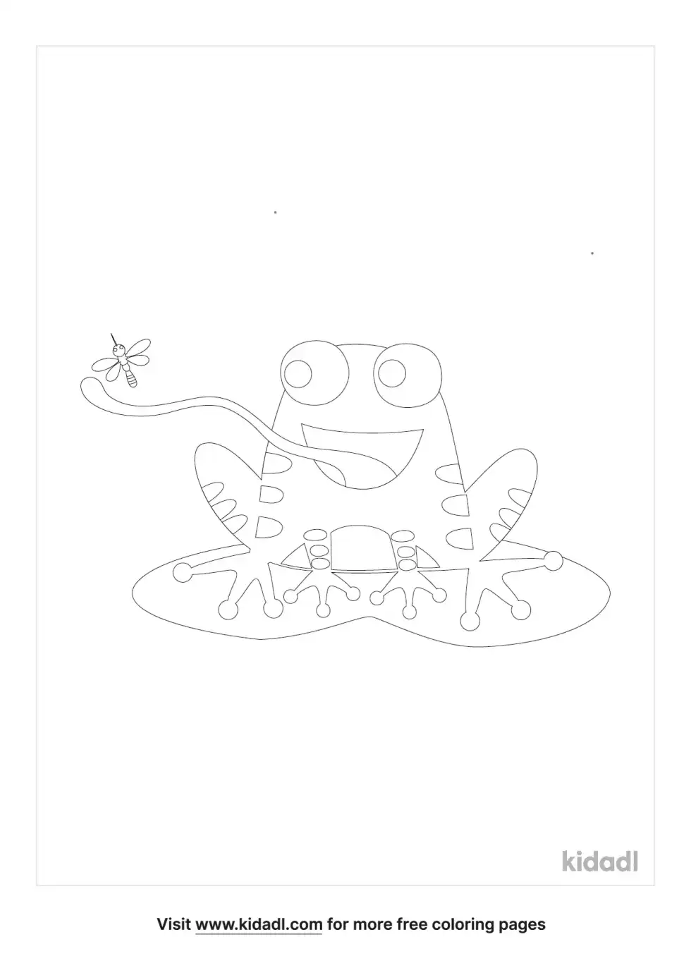 Frog Catching A Fly Coloring Page