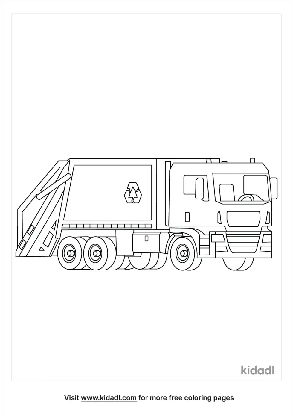 Rear Loader Garbage Truck Coloring Page