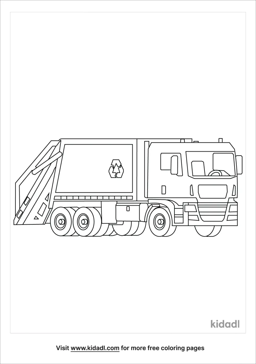 Rear Loader Garbage Truck Coloring Page