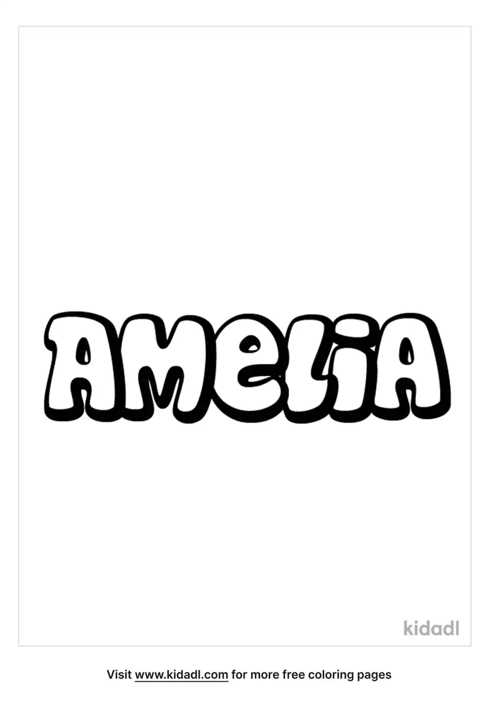 Amelia Coloring Page