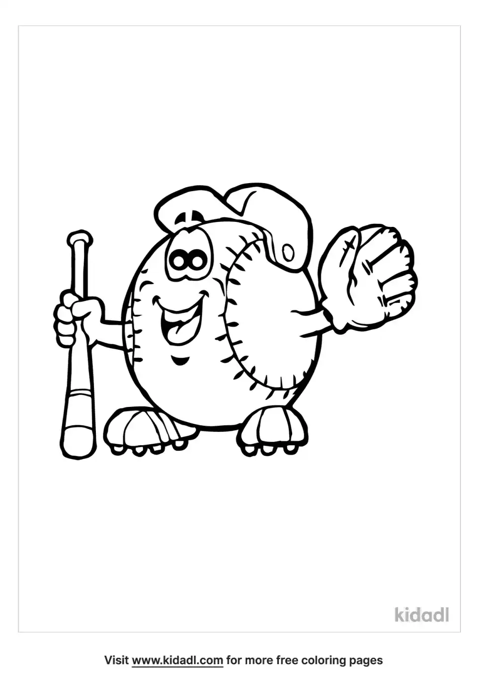Cute Baseball Coloring Page