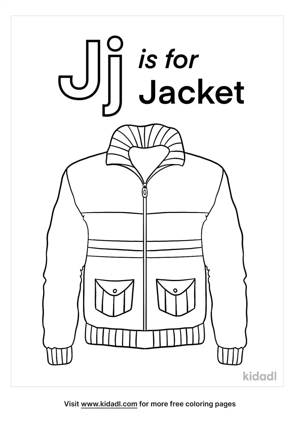 J Is For Jacket Coloring Page