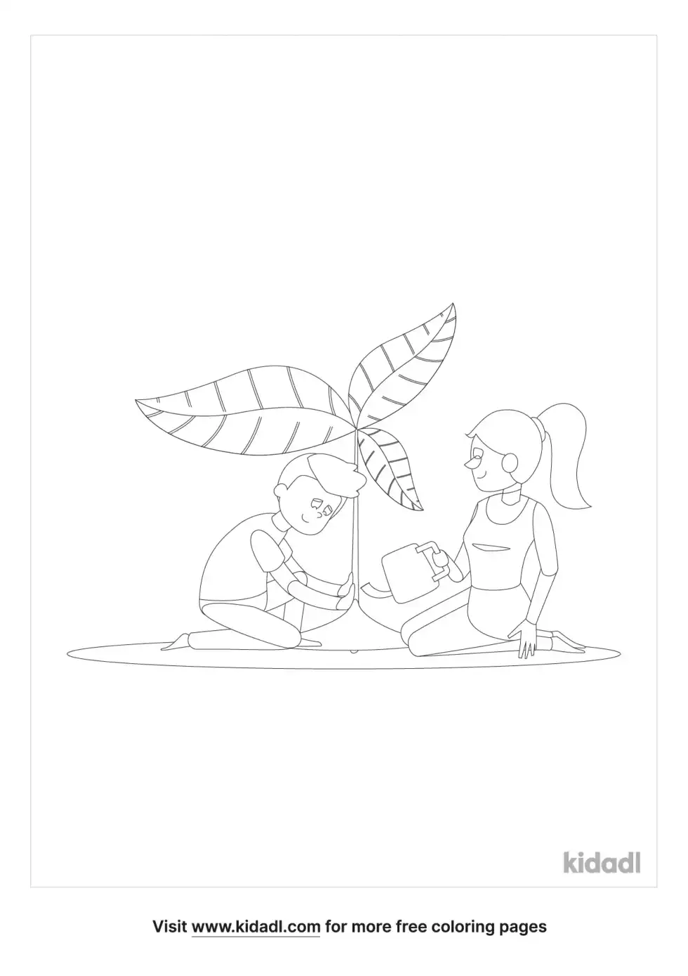 Kids Helping Each Other Coloring Page