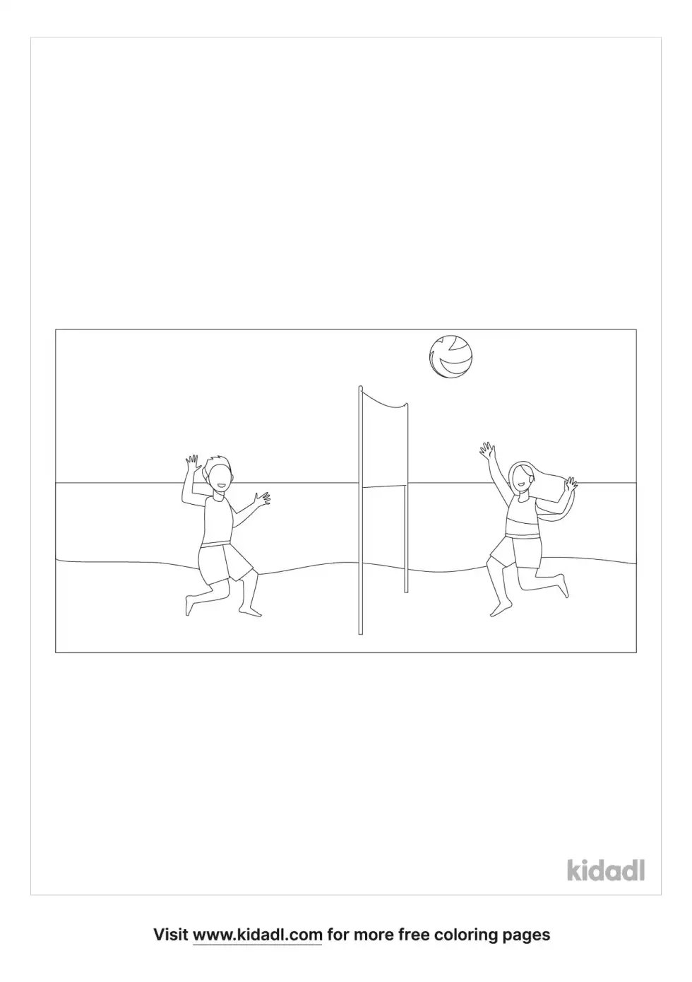 Beach Volleyball Coloring Page