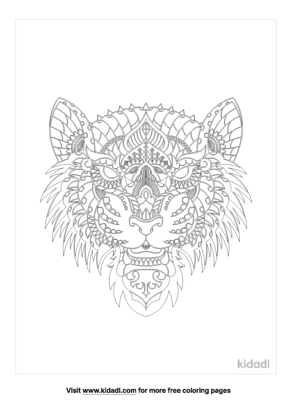 Abstract Tiger Coloring Page