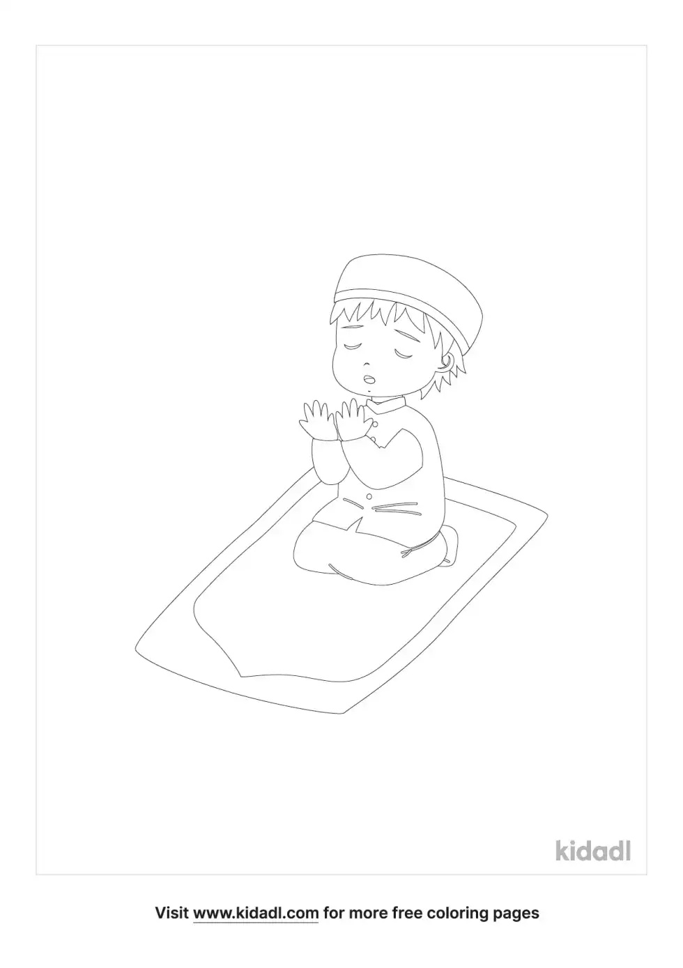 Sit And Pray Coloring Page