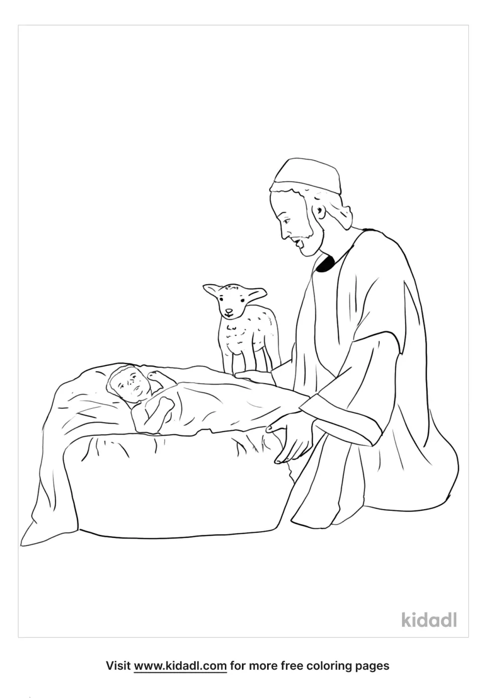 Shepherds Going To See Jesus Coloring Page