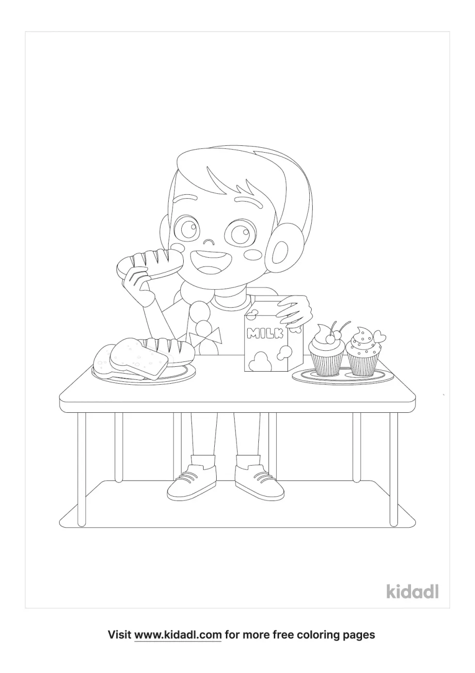 Eating Coloring Page