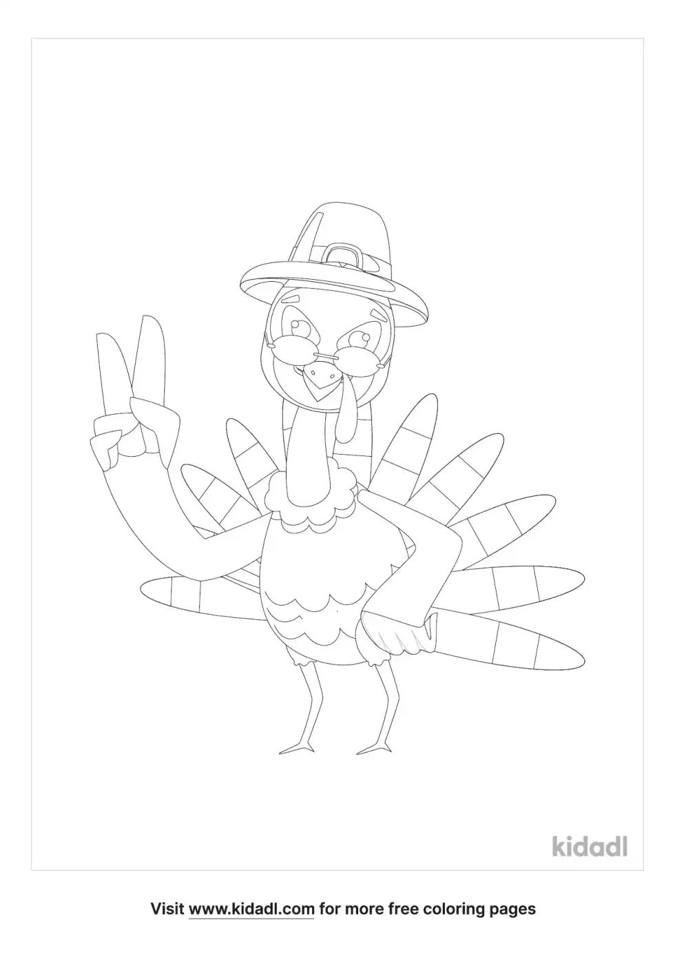 Funny Turkey Coloring Page