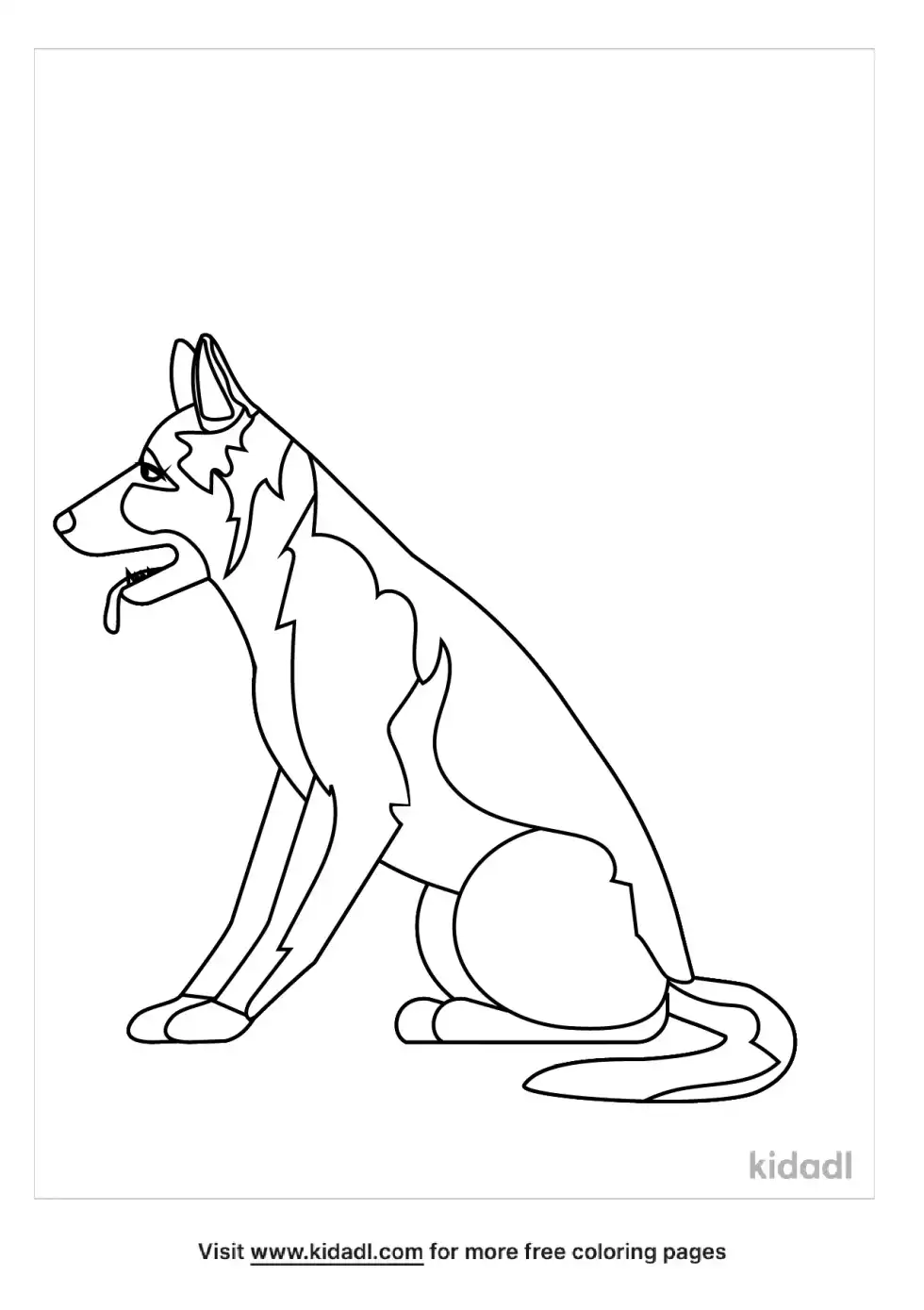German Shepherd Sitting Coloring Page