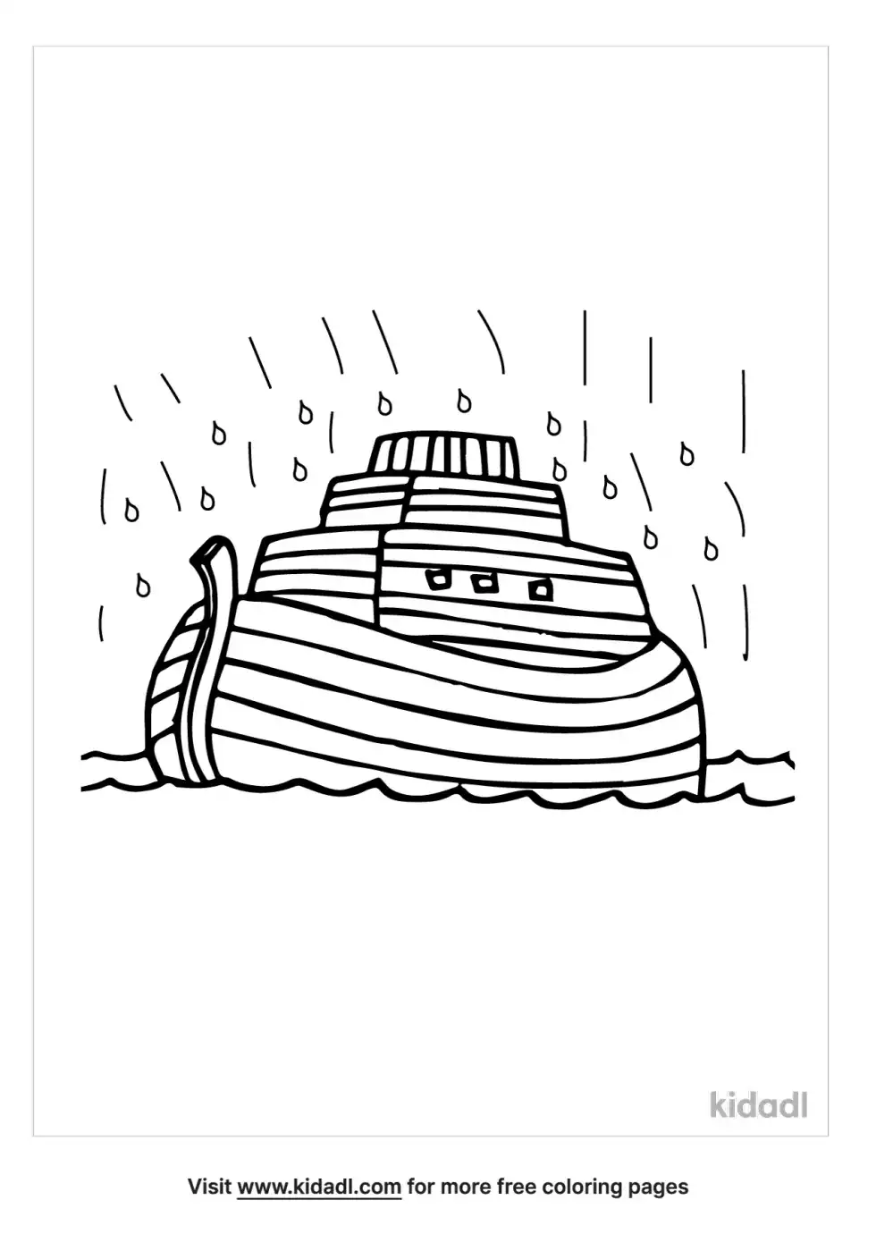 Noah Rain For 40 Days Coloring Page