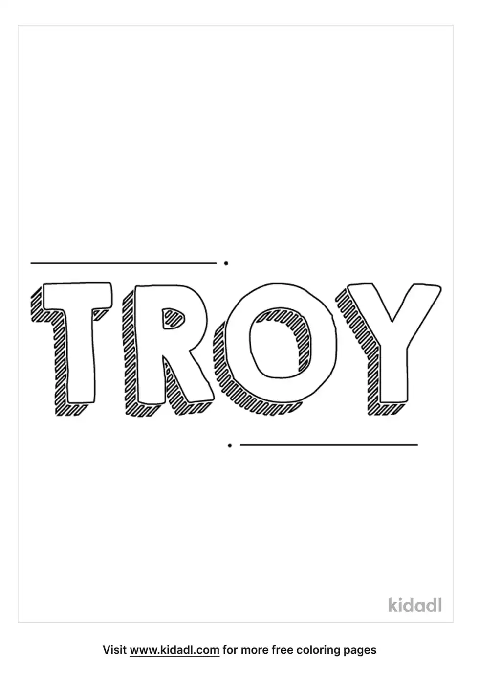 Troy The Name Coloring Page