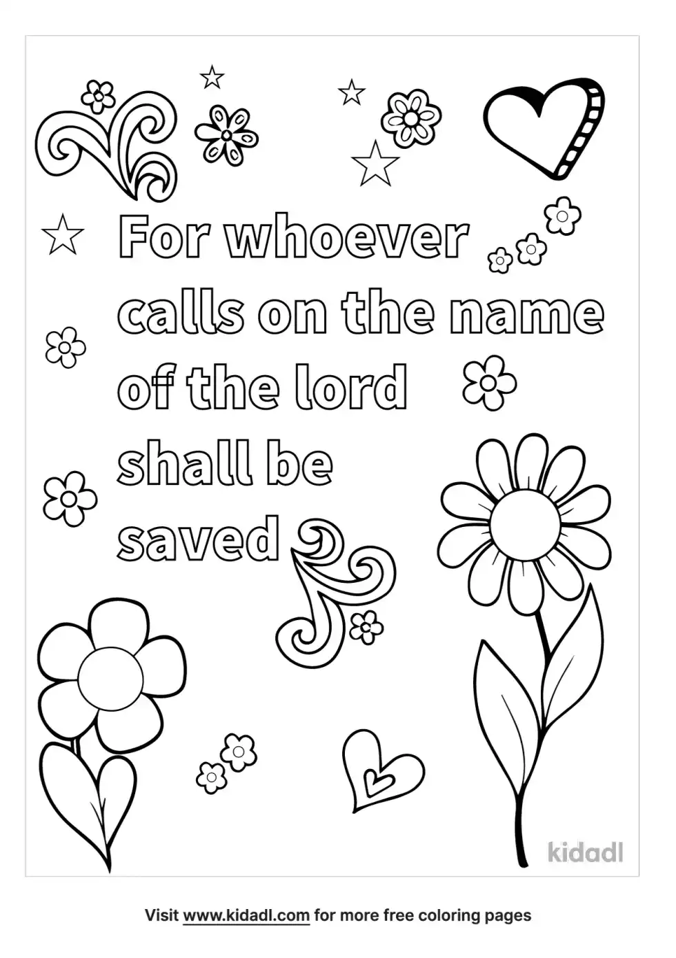 Whoever Calls On The Name Of The Lord Shall Be Saved Coloring Page