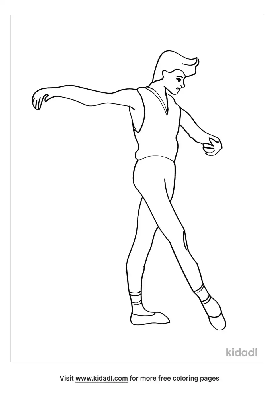 Male Ballet Dancer Coloring Page