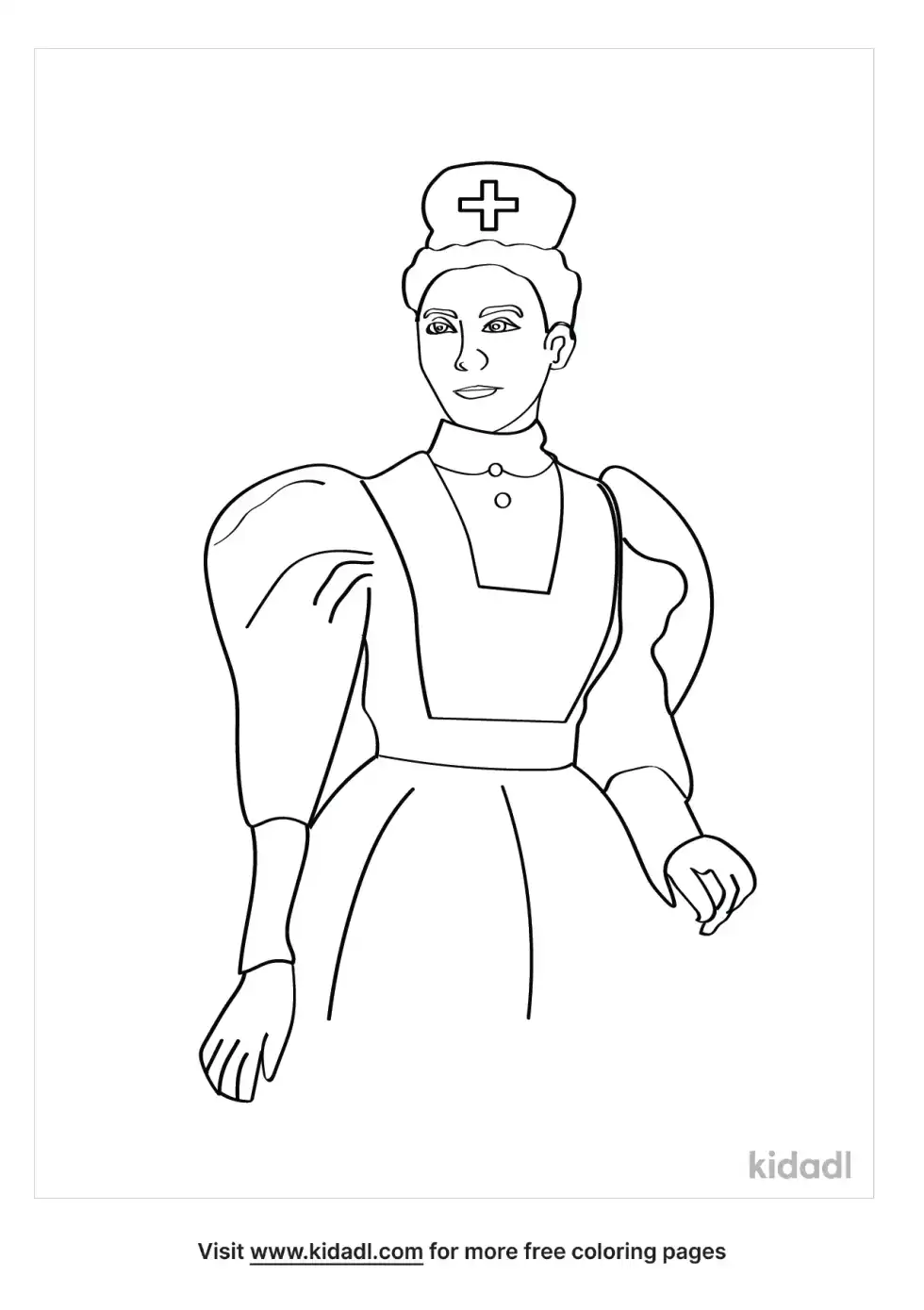 Victorian Nurse Coloring Page