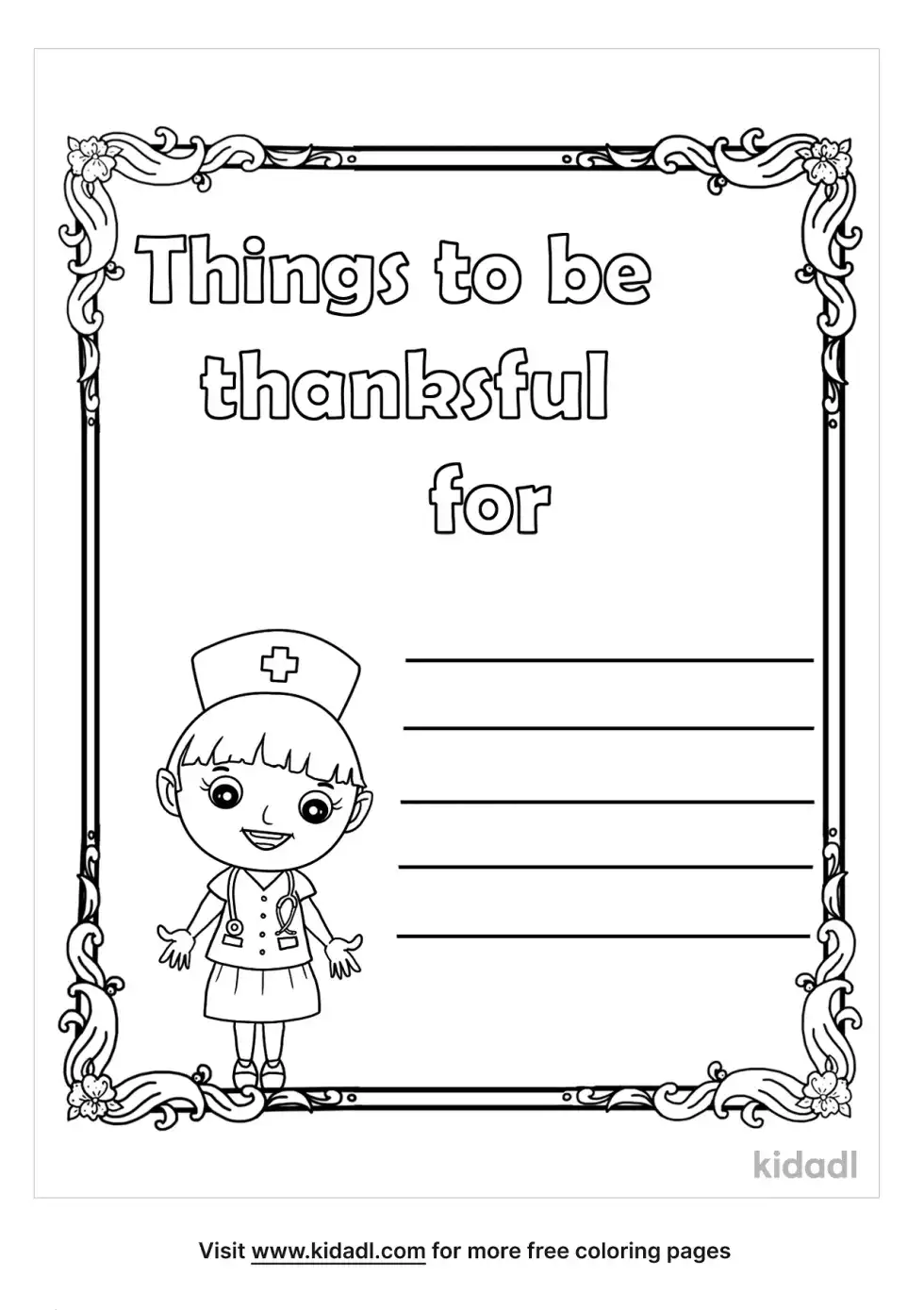 Things To Be Thankful For Coloring Page