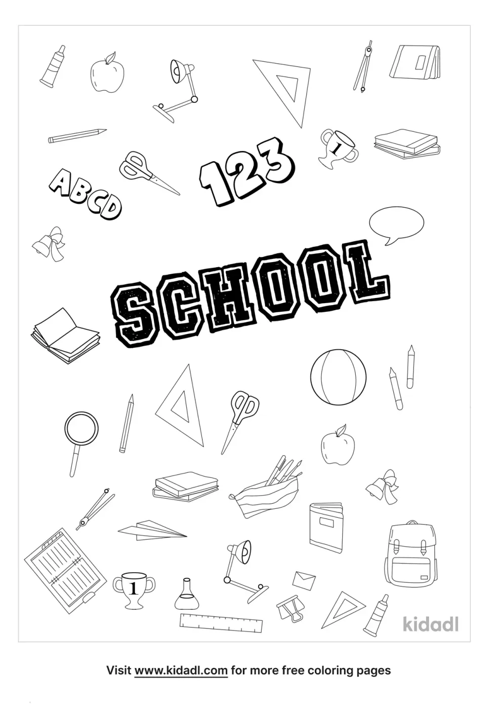 School Pattern Coloring Page