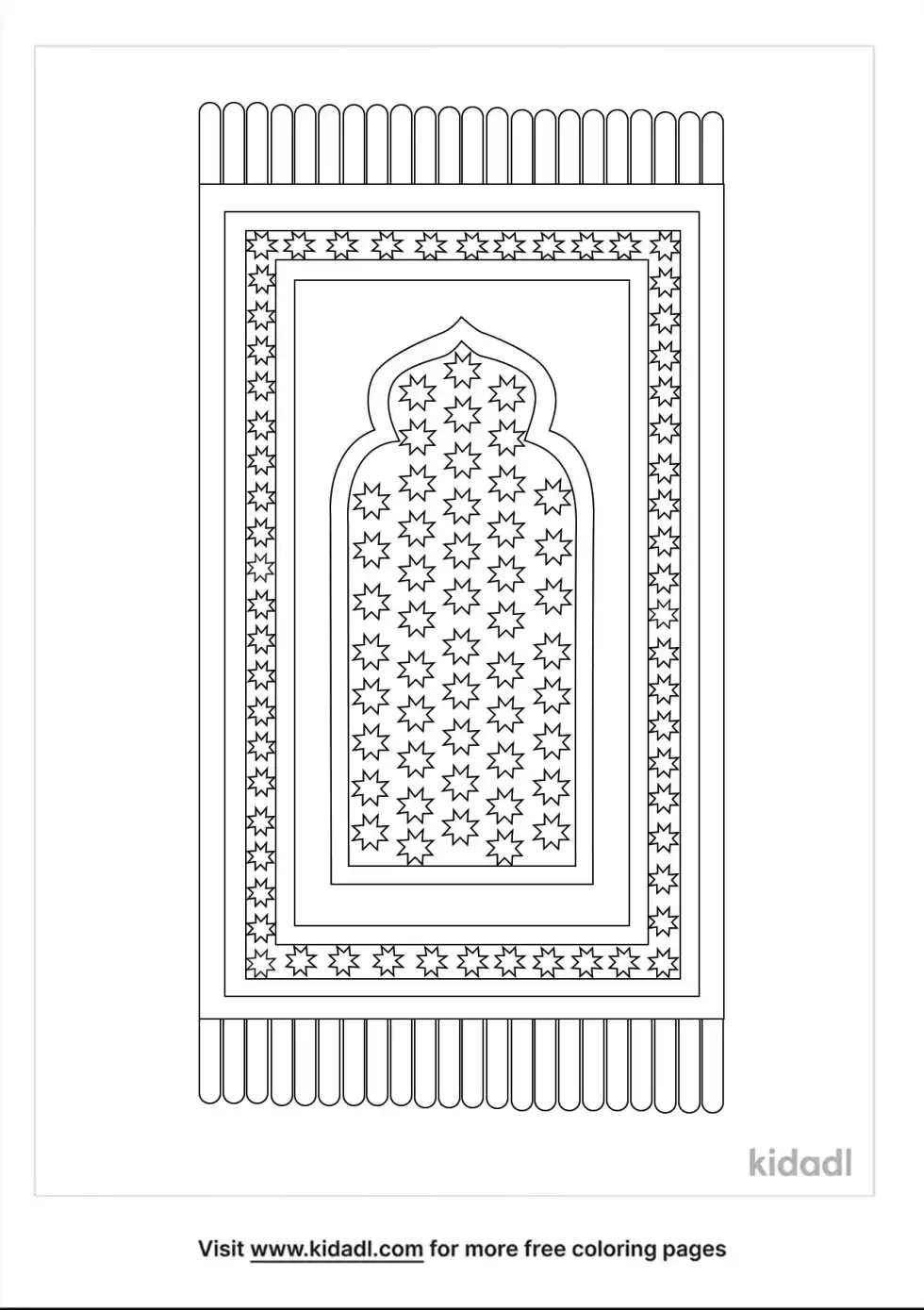 Muslim Prayer Mat Coloring Page