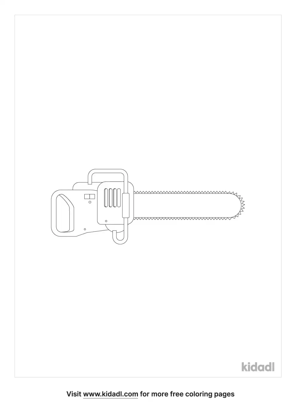 Simple Chainsaw Coloring Page