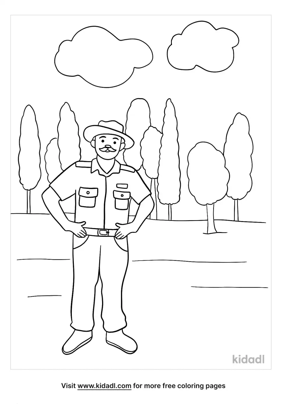 Park Ranger Coloring Page