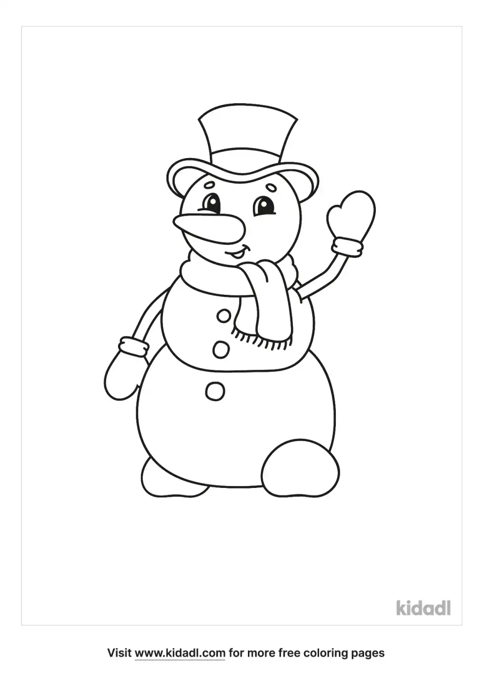 Snowman Scarf Hat Coloring Page