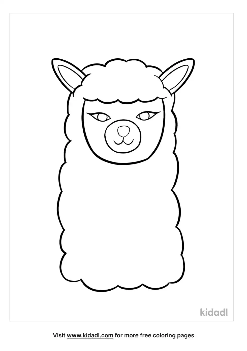 Llama Face Coloring Page
