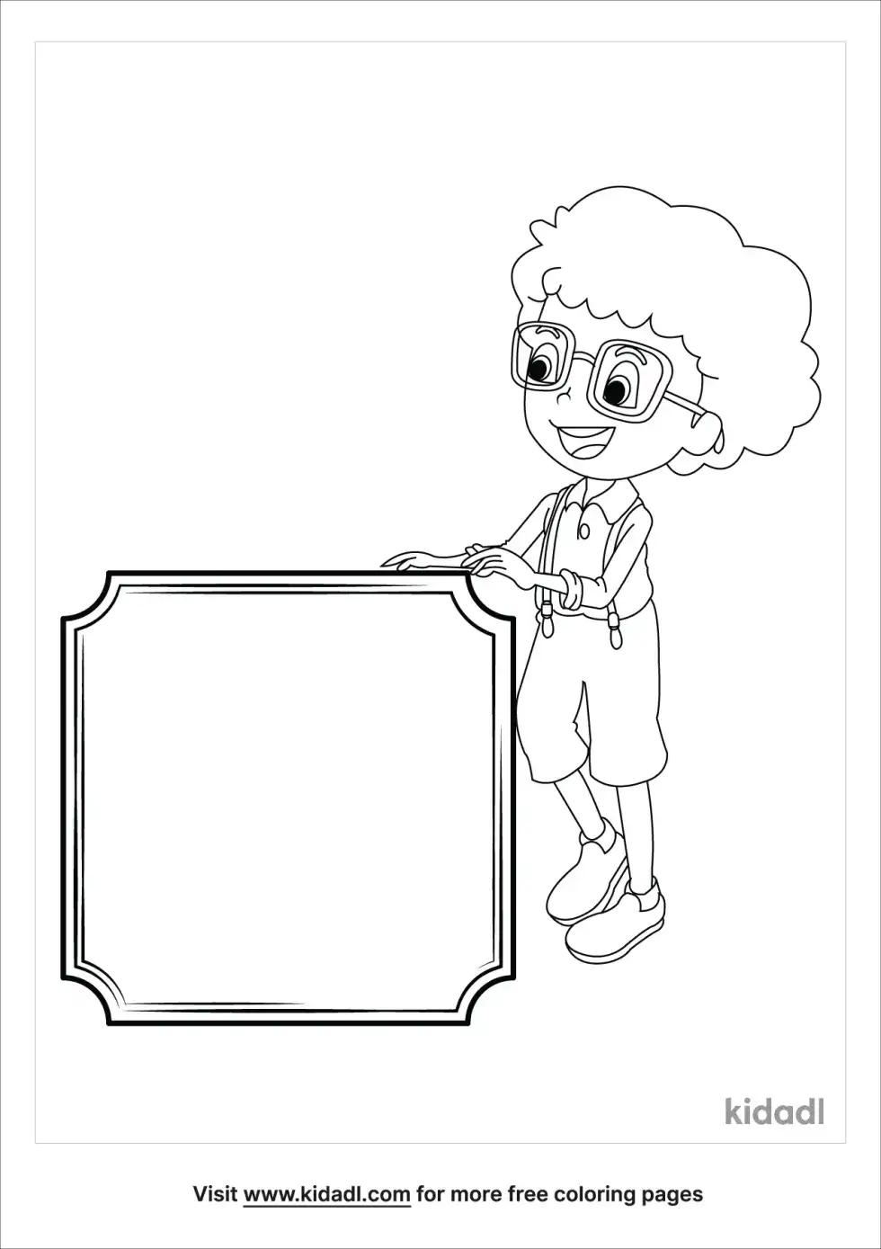Picture Frame Boy Coloring Page