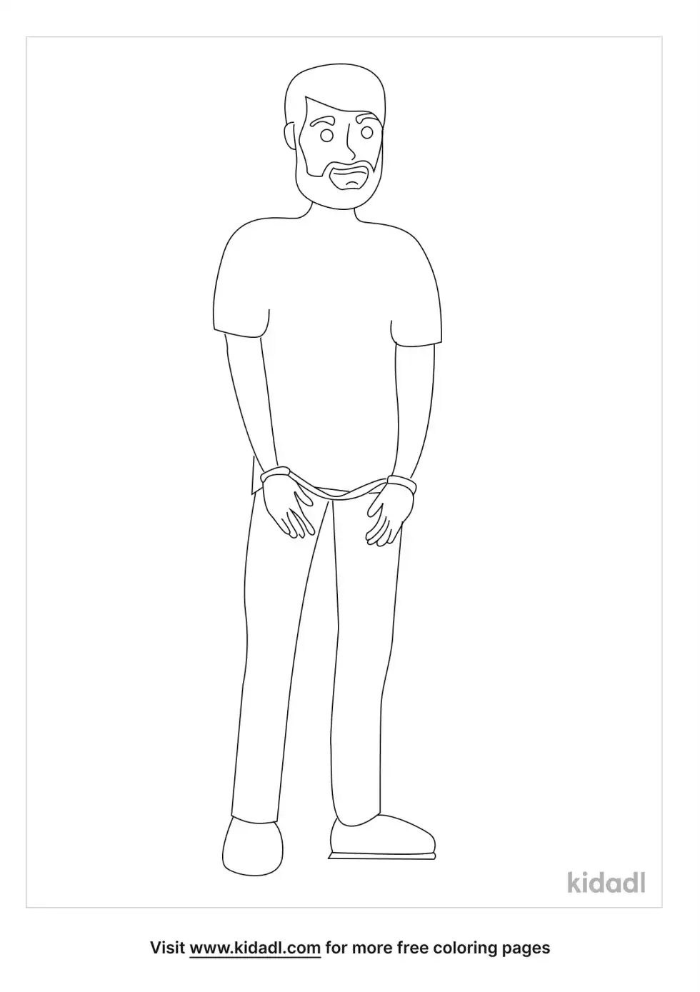 Guy In Handcuffs Coloring Page