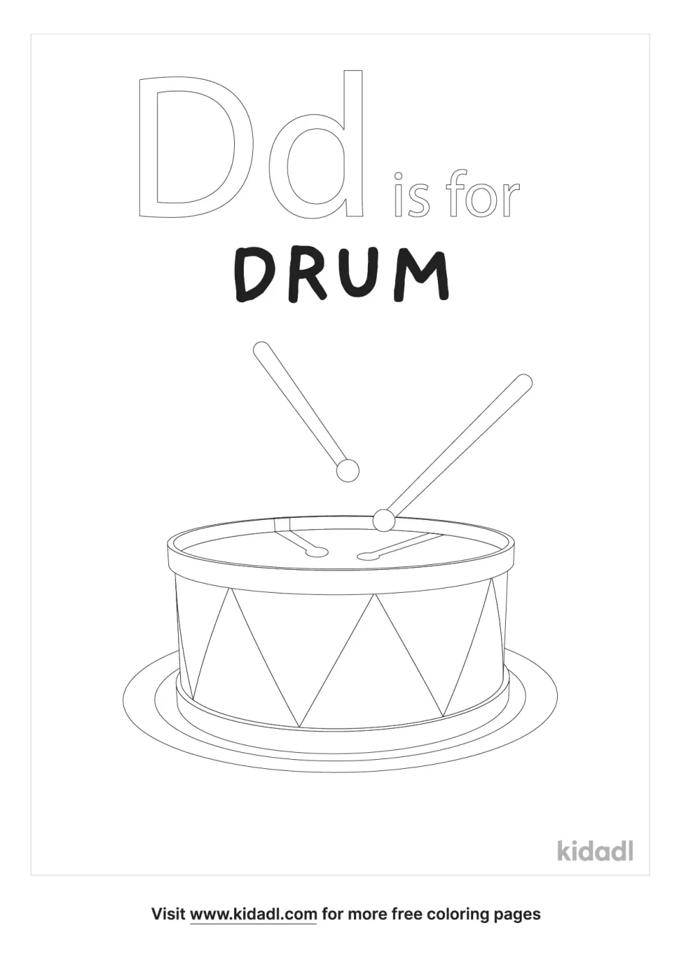 D Is For Drum Coloring Page