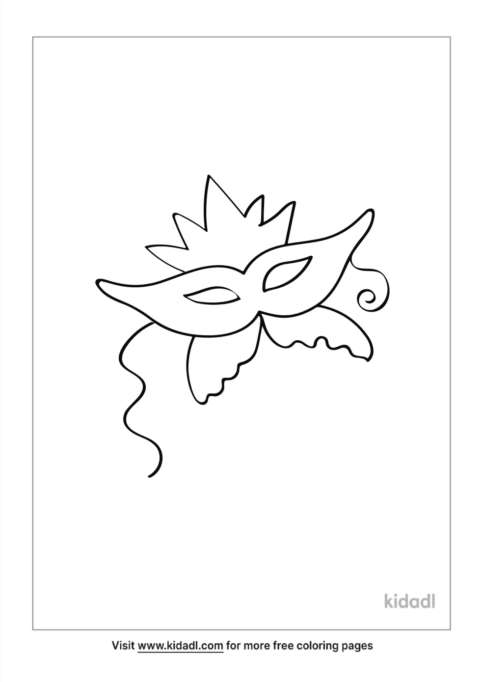 Kids' Masquerade Mask Coloring Page