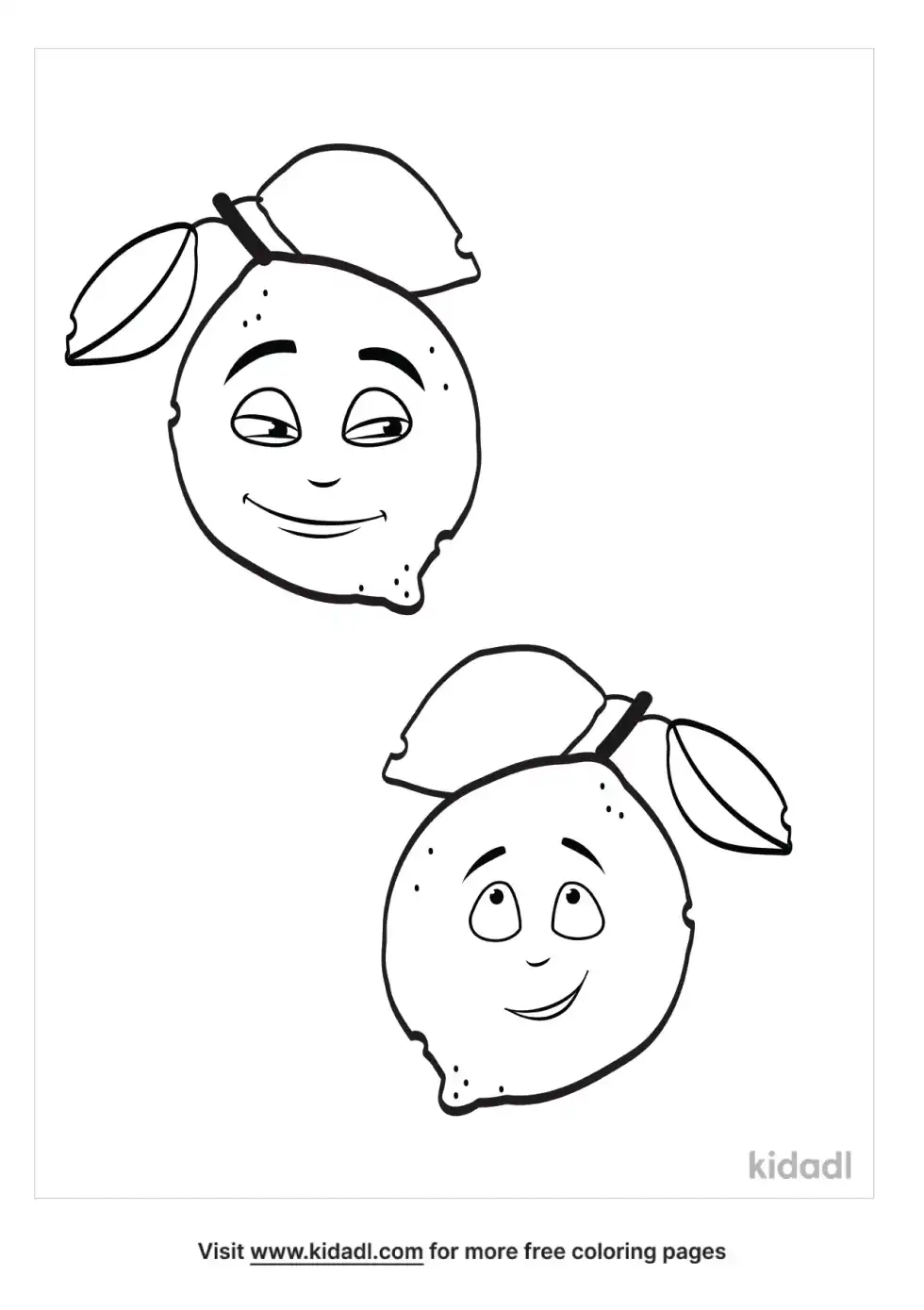Lemon Cartoon Coloring Page