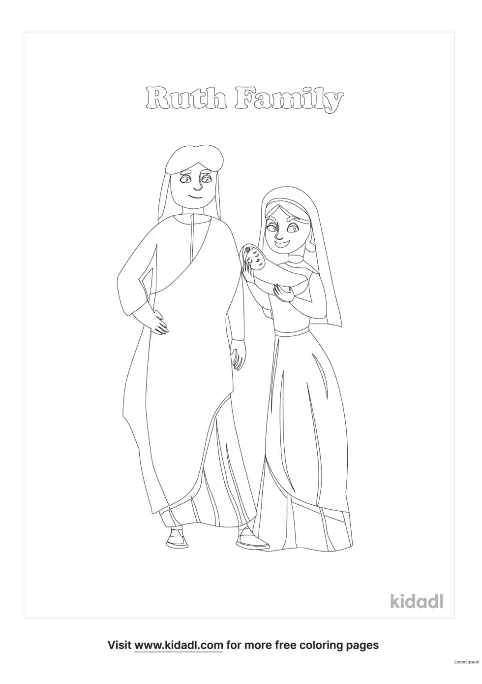 Ruth Family Coloring Page