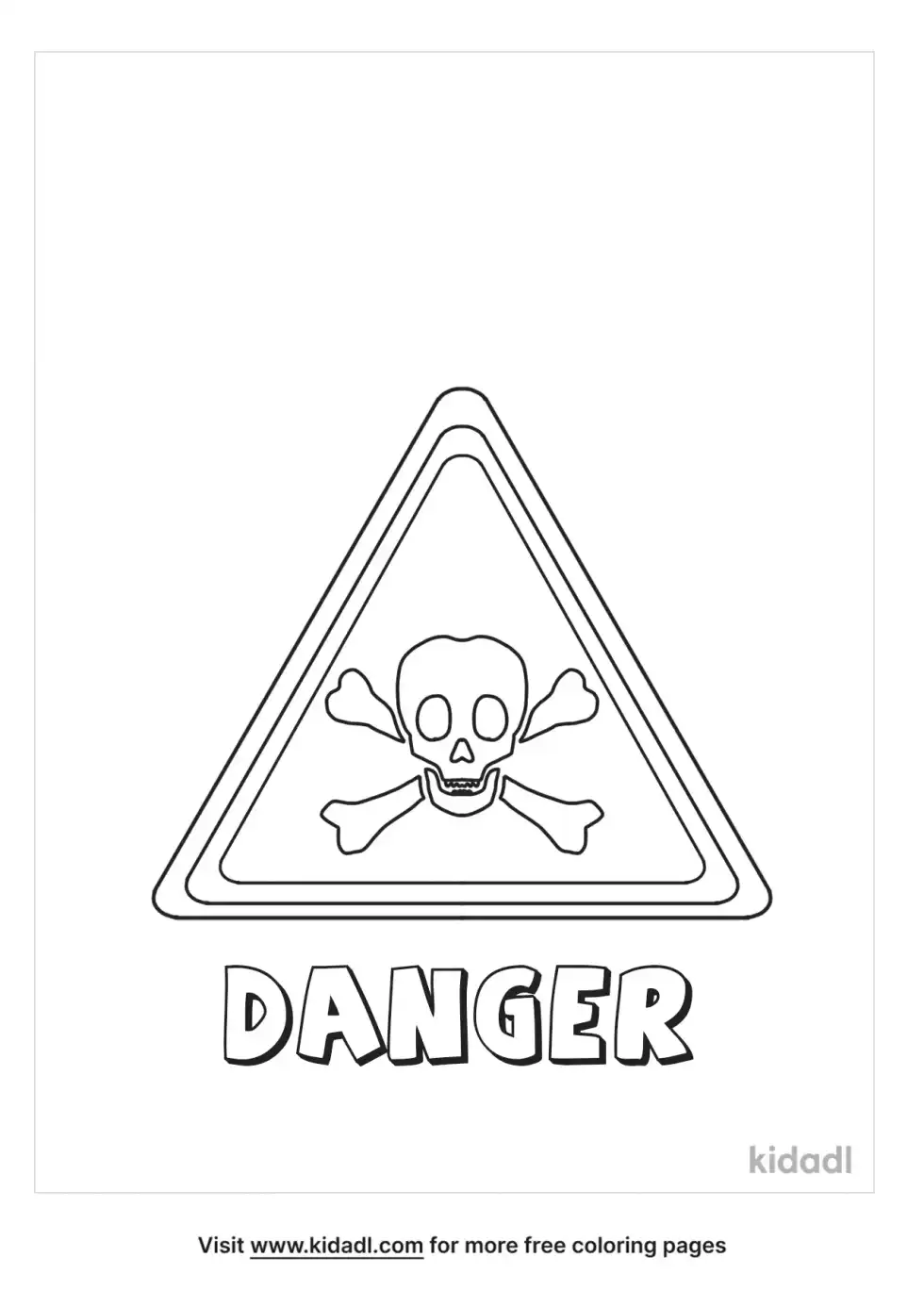 Danger And Caution Signs Coloring Page