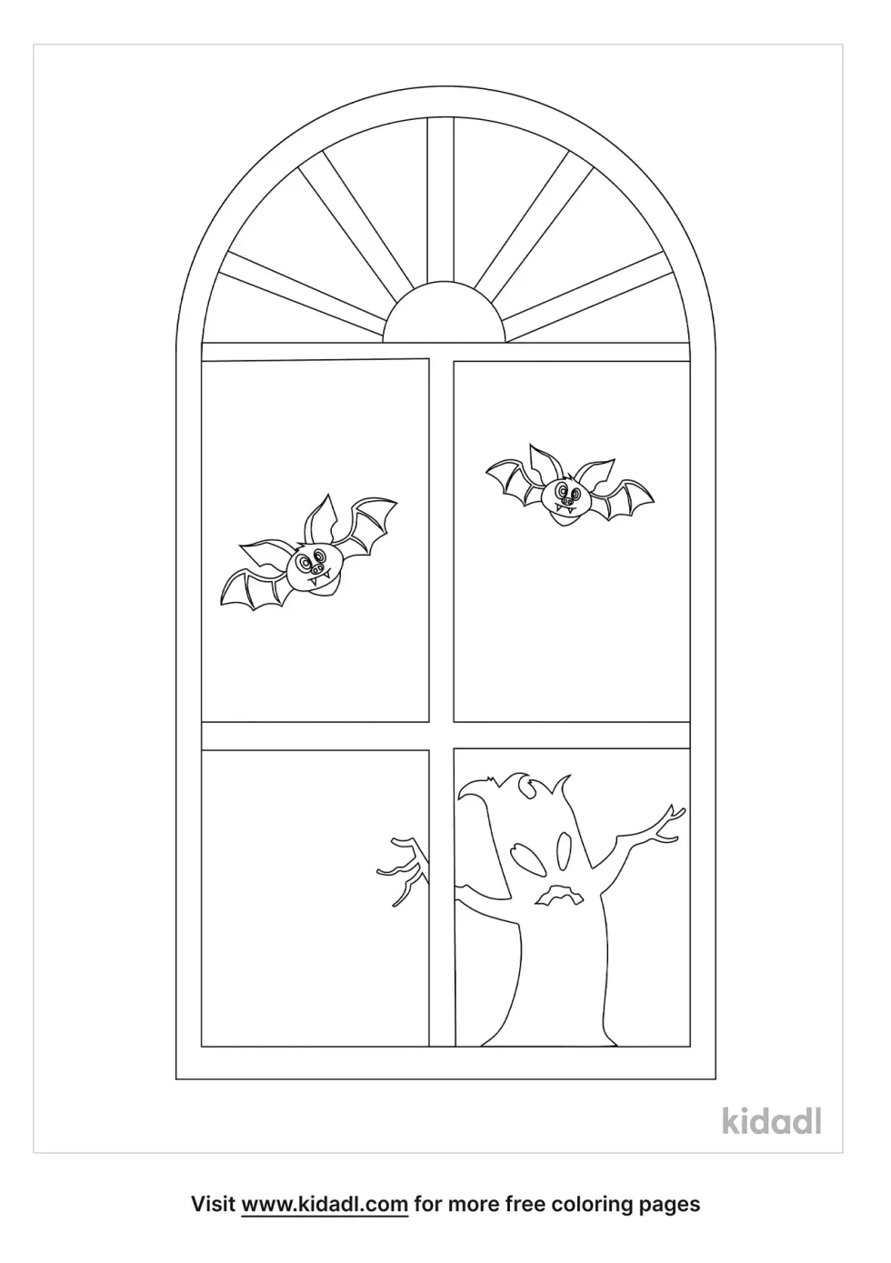 Spooky Window Coloring Page