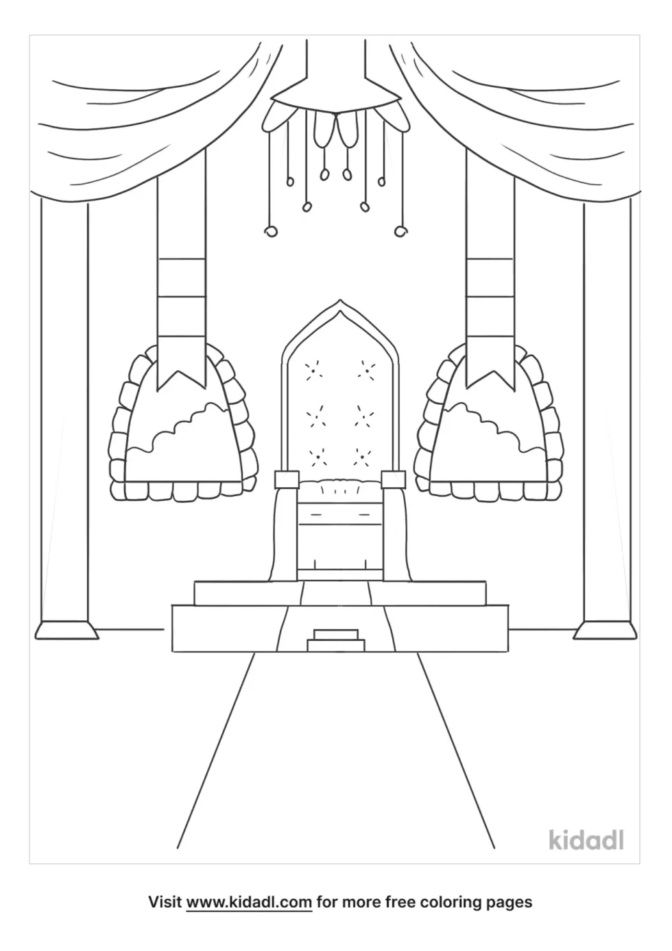 Room Of A Castle Coloring Page