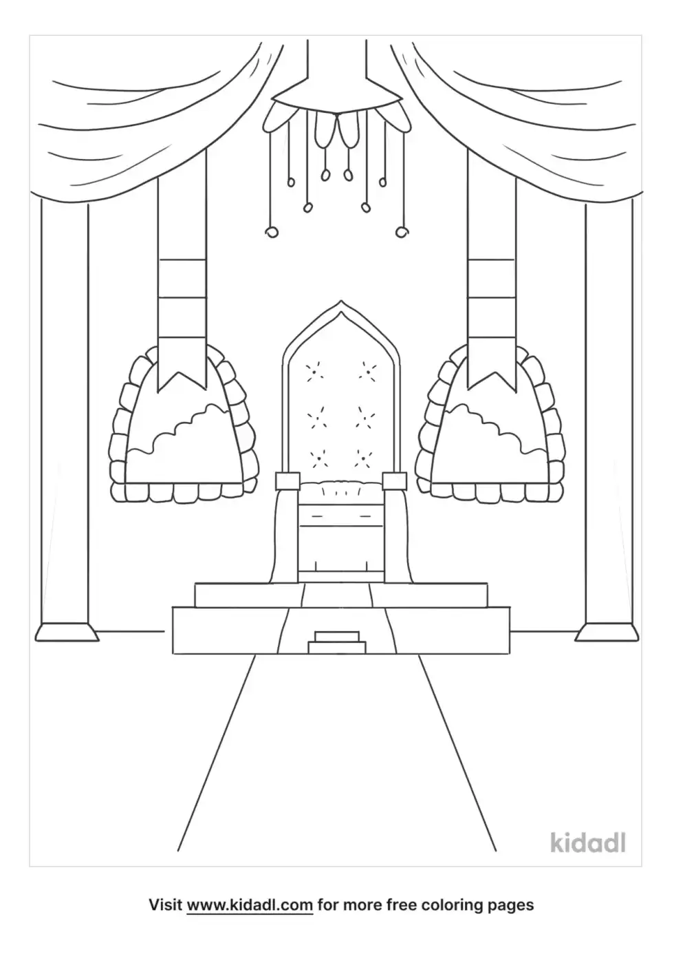 Room Of A Castle Coloring Page
