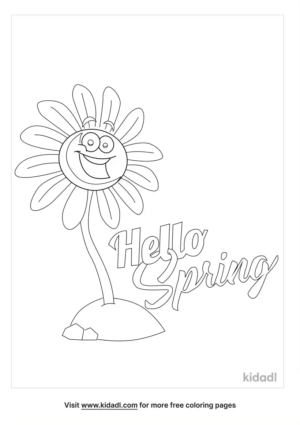 Spring Flowers Coloring Page