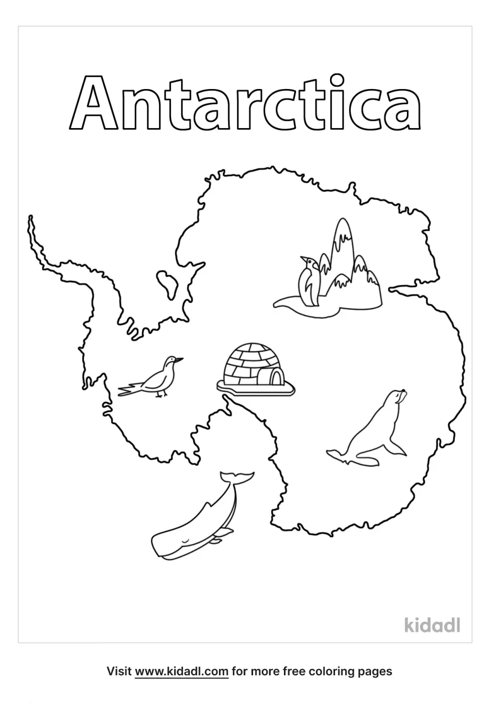 Antarctica Map Coloring Page
