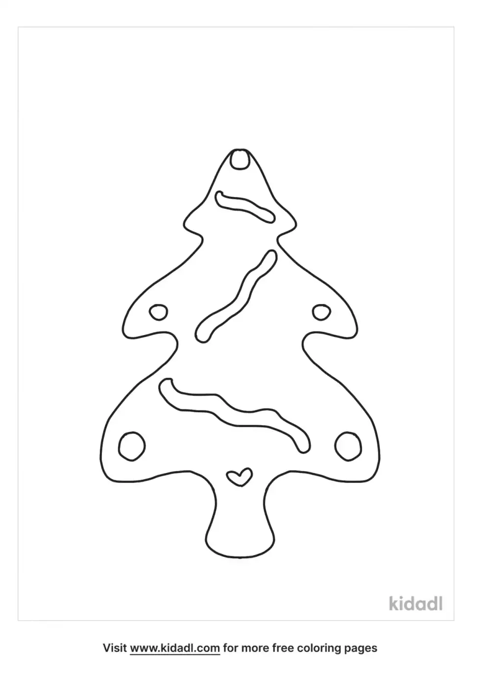 Christmas Tree Shaped Cookie Coloring Page