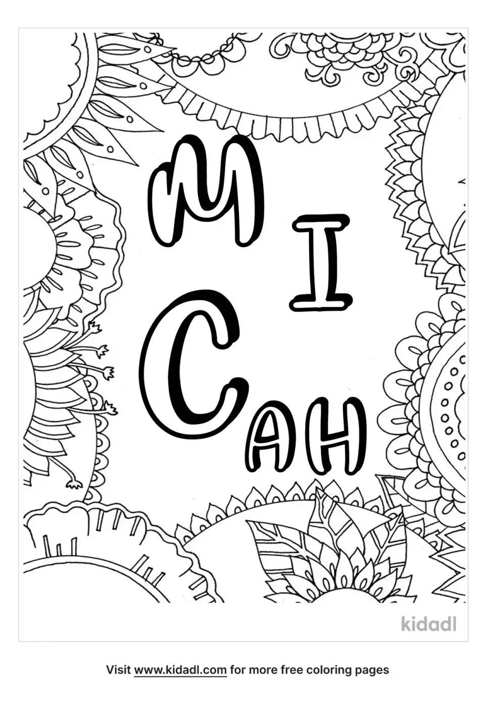 Micah Name Coloring Page