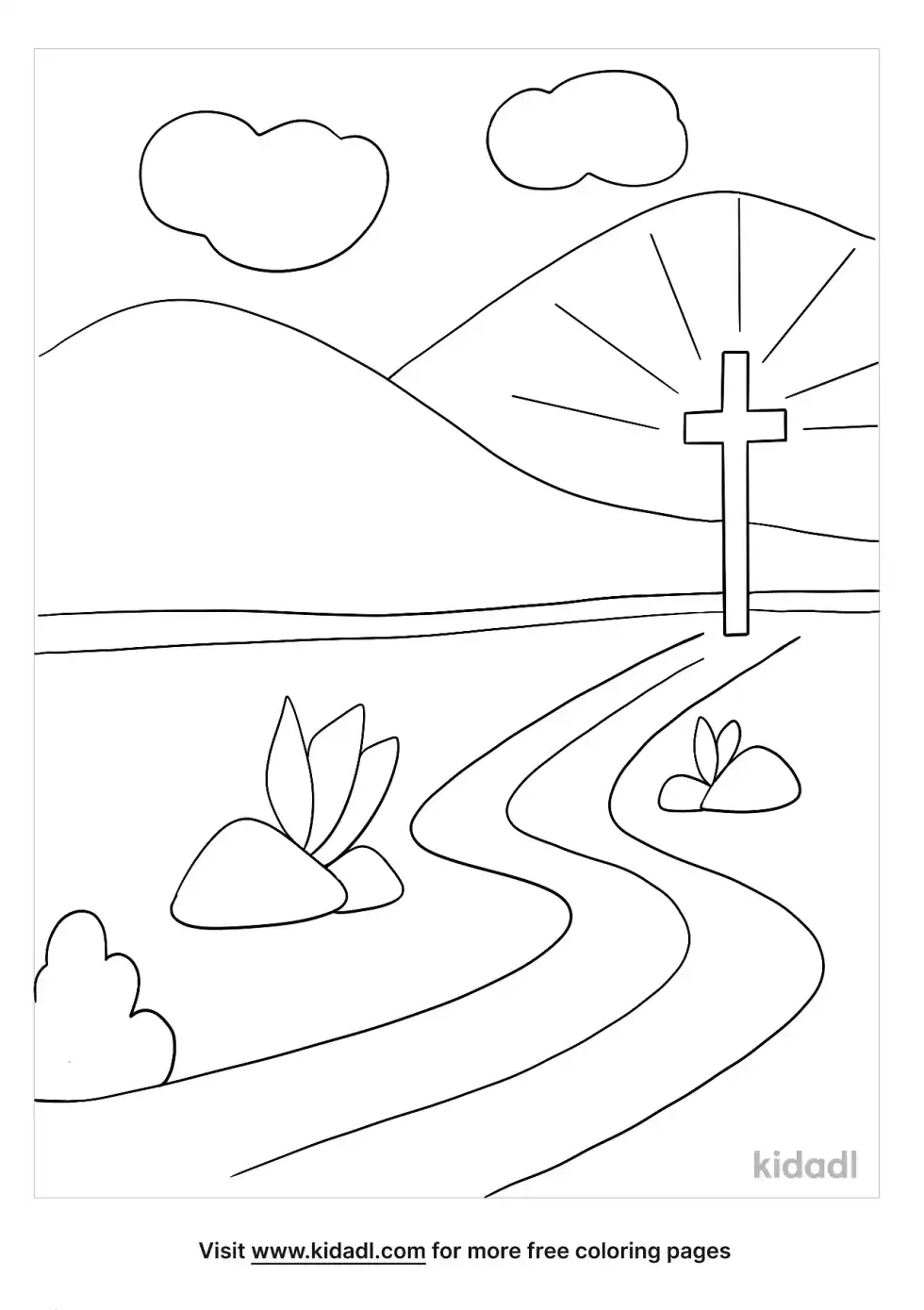 Path With Cross Coloring Page