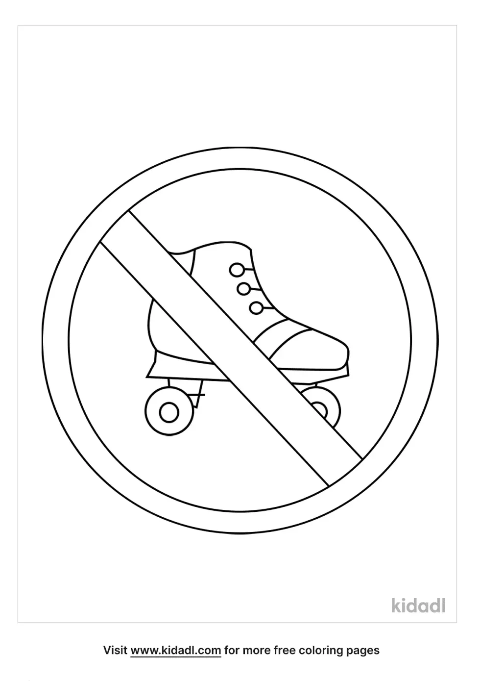 No Rollerblading Sign Coloring Page