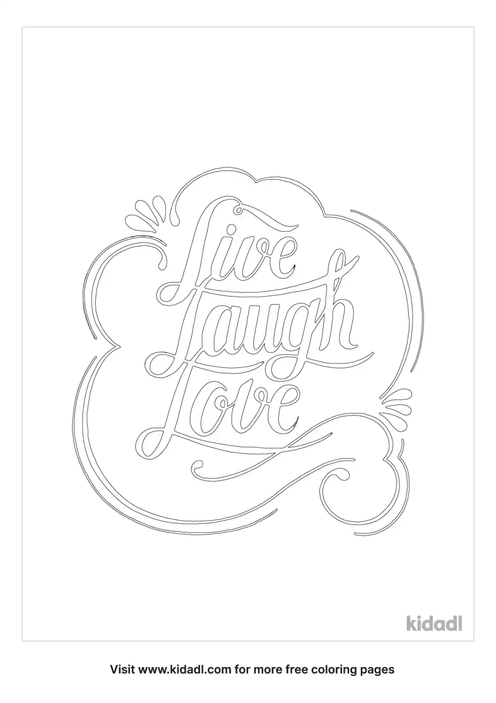 Live Laugh Love Coloring Page